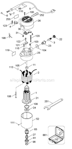 Page B Diagram and Parts List for 694 Type 8 Porter Cable Router